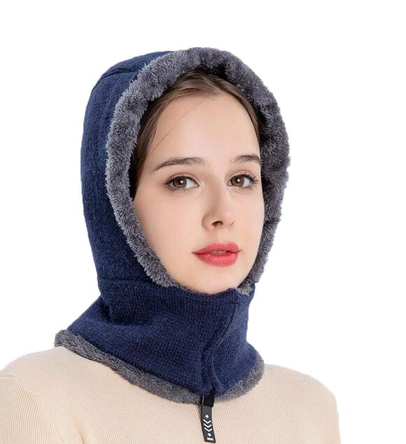 Accessories - 8761 Fleece Liner Cycling Balaclava Full Hood Hat Windproof Warm Knit Full